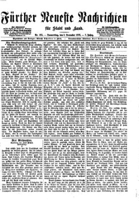 Fürther neueste Nachrichten für Stadt und Land (Fürther Abendzeitung) Donnerstag 2. Dezember 1875