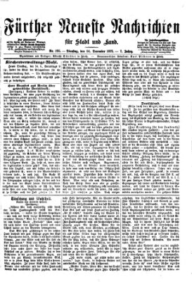 Fürther neueste Nachrichten für Stadt und Land (Fürther Abendzeitung) Dienstag 14. Dezember 1875