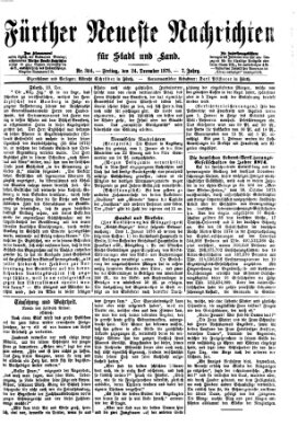 Fürther neueste Nachrichten für Stadt und Land (Fürther Abendzeitung) Freitag 24. Dezember 1875