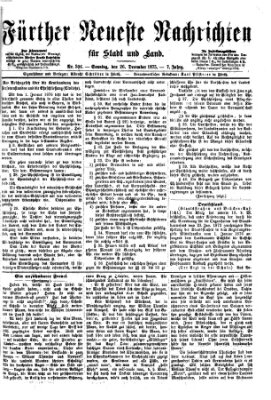 Fürther neueste Nachrichten für Stadt und Land (Fürther Abendzeitung) Sonntag 26. Dezember 1875