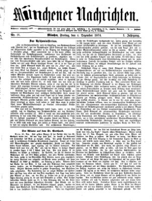 Münchener Nachrichten Freitag 4. Dezember 1874