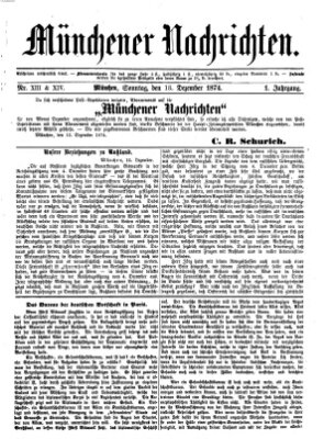 Münchener Nachrichten Sonntag 13. Dezember 1874