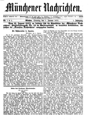 Münchener Nachrichten Sonntag 3. Januar 1875