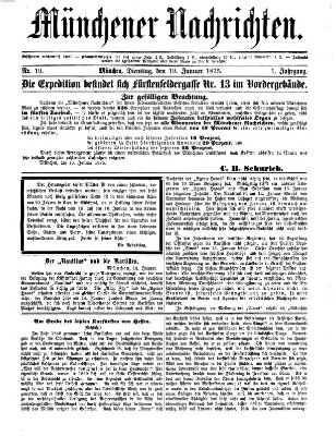 Münchener Nachrichten Dienstag 19. Januar 1875