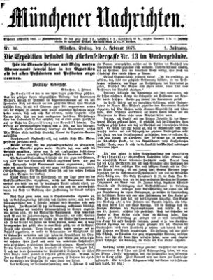 Münchener Nachrichten Freitag 5. Februar 1875