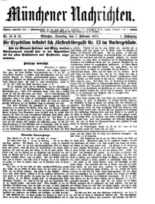 Münchener Nachrichten Sonntag 7. Februar 1875