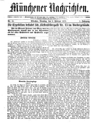 Münchener Nachrichten Dienstag 9. Februar 1875