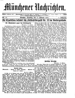 Münchener Nachrichten Samstag 13. Februar 1875