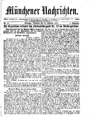 Münchener Nachrichten Mittwoch 24. Februar 1875