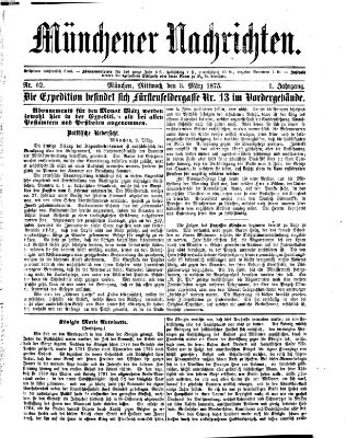 Münchener Nachrichten Mittwoch 3. März 1875