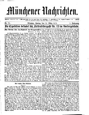 Münchener Nachrichten Freitag 12. März 1875