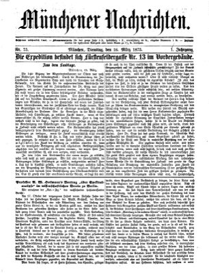 Münchener Nachrichten Dienstag 16. März 1875