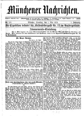 Münchener Nachrichten Samstag 1. Mai 1875