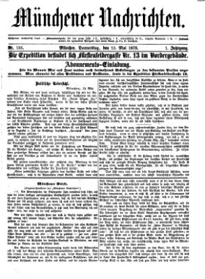 Münchener Nachrichten Donnerstag 13. Mai 1875