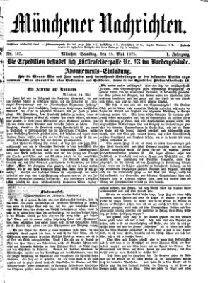 Münchener Nachrichten Samstag 15. Mai 1875