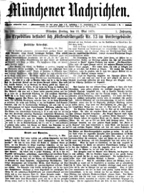 Münchener Nachrichten Freitag 21. Mai 1875