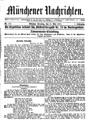 Münchener Nachrichten Dienstag 25. Mai 1875