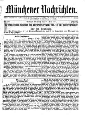 Münchener Nachrichten Mittwoch 26. Mai 1875