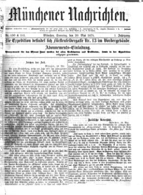 Münchener Nachrichten Sonntag 30. Mai 1875