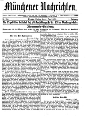 Münchener Nachrichten Freitag 4. Juni 1875