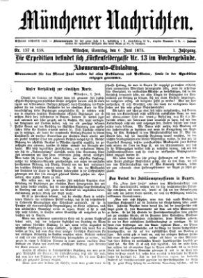 Münchener Nachrichten Sonntag 6. Juni 1875