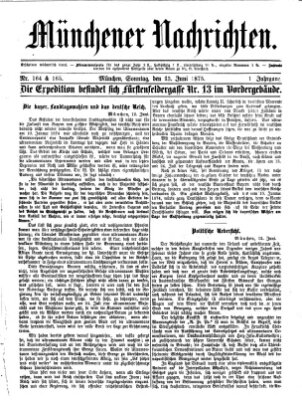 Münchener Nachrichten Sonntag 13. Juni 1875