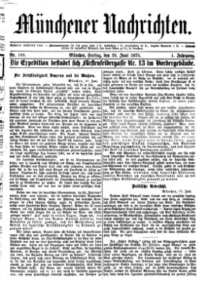 Münchener Nachrichten Freitag 18. Juni 1875