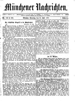 Münchener Nachrichten Sonntag 11. Juli 1875