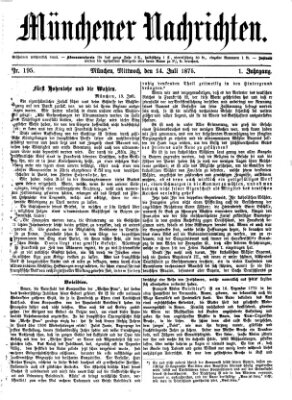 Münchener Nachrichten Mittwoch 14. Juli 1875