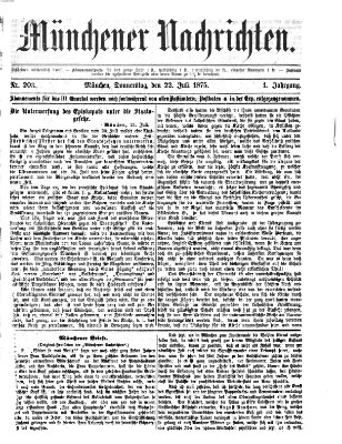 Münchener Nachrichten Donnerstag 22. Juli 1875