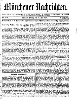 Münchener Nachrichten Freitag 23. Juli 1875