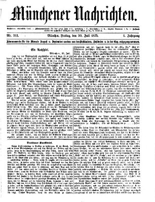 Münchener Nachrichten Freitag 30. Juli 1875