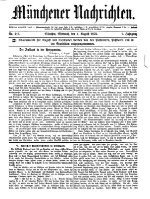 Münchener Nachrichten Mittwoch 4. August 1875