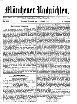 Münchener Nachrichten Mittwoch 11. August 1875