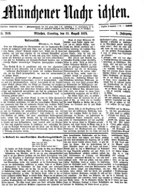 Münchener Nachrichten Samstag 21. August 1875