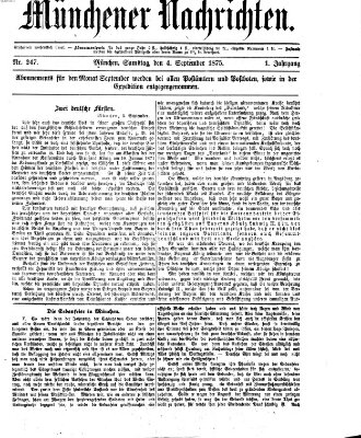 Münchener Nachrichten Samstag 4. September 1875