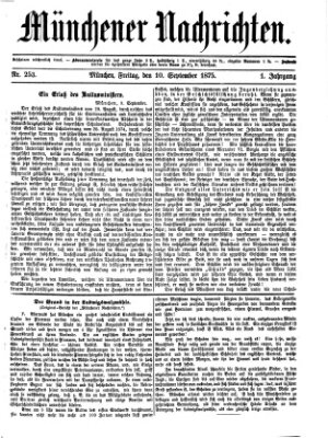 Münchener Nachrichten Freitag 10. September 1875