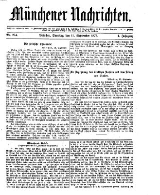 Münchener Nachrichten Samstag 11. September 1875