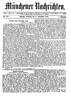 Münchener Nachrichten Mittwoch 15. September 1875