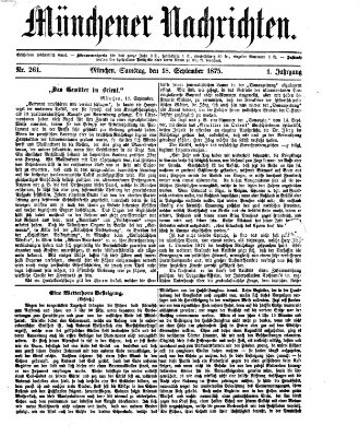 Münchener Nachrichten Samstag 18. September 1875