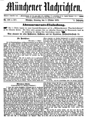 Münchener Nachrichten Sonntag 3. Oktober 1875