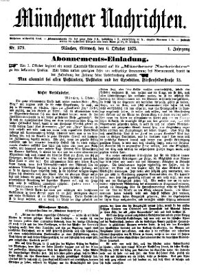 Münchener Nachrichten Mittwoch 6. Oktober 1875