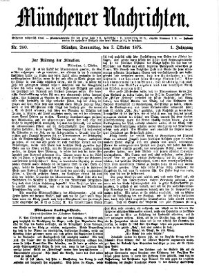 Münchener Nachrichten Donnerstag 7. Oktober 1875