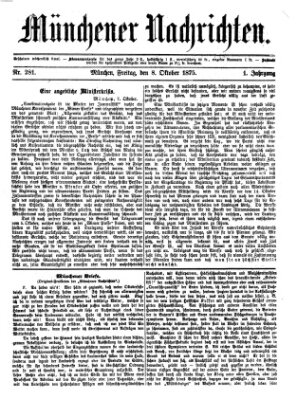 Münchener Nachrichten Freitag 8. Oktober 1875