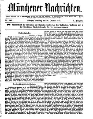 Münchener Nachrichten Dienstag 26. Oktober 1875