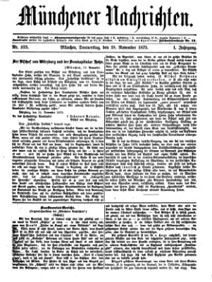 Münchener Nachrichten Donnerstag 18. November 1875