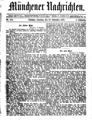 Münchener Nachrichten Samstag 20. November 1875