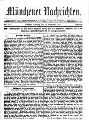 Münchener Nachrichten Dienstag 30. November 1875