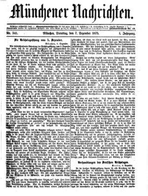 Münchener Nachrichten Dienstag 7. Dezember 1875