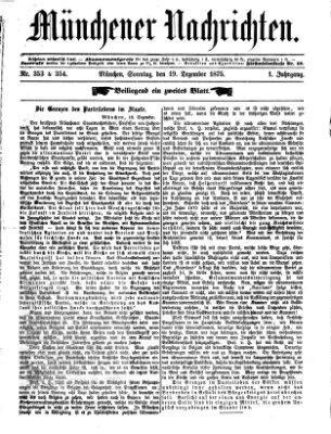 Münchener Nachrichten Sonntag 19. Dezember 1875